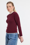 Bluz-Ribana Detay Uzun Kollu Bluz 3011 Bordo -rulem