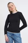 Bluz-Ribana Detay Uzun Kollu Bluz 3011 Siyah -rulem