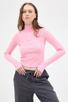 Bluz-Şeker Pembe Yarım Balıkçı Yaka Fermuarlı Body 2447-rulem