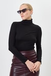 Bluz-Siyah Balıkçı Yaka Uzun Kollu Dar Kesim Bluz 2504-rulem