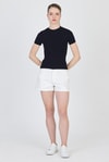 Bluz-Siyah Bisiklet Yaka Viskoz/Yumuşak Kumaş Slim Fit Tişört 1468-rulem