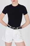 Bluz-Siyah Bisiklet Yaka Viskoz/Yumuşak Kumaş Slim Fit Tişört 1468-rulem
