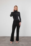 Bluz-Siyah Omuz Büzgü Detay Bluz 2103-rulem