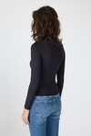 Bluz-Siyah U Yaka Slim Fit Bluz 2434-rulem