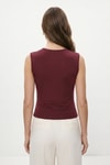 Bluz-Taşlı Büzgülü Bluz 3656 Bordo -rulem