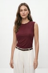 Bluz-Taşlı Büzgülü Bluz 3656 Bordo -rulem