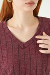 Bluz-V Yaka Bluz 8259A Bordo -rulem