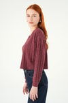 Bluz-V Yaka Bluz 8259A Bordo -rulem