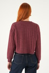 Bluz-V Yaka Bluz 8259A Bordo -rulem