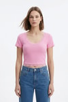 Bluz-V Yaka Dantelli Bluz 2304 Pembe -rulem