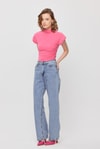 Bluz-Vatkalı Kısa Bluz 13185 Pembe -rulem