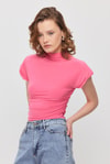 Bluz-Vatkalı Kısa Bluz 13185 Pembe -rulem