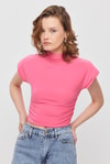 Bluz-Vatkalı Kısa Bluz 13185 Pembe -rulem