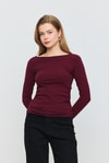 Bluz-Yanları Büzgülü Bluz 3027 Bordo -rulem