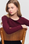 Bluz-Yanları Büzgülü Bluz 3027 Bordo -rulem
