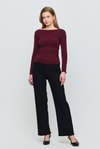 Bluz-Yanları Büzgülü Bluz 3027 Bordo -rulem