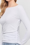 Bluz-Yanları Büzgülü Bluz 3027 Ekru -rulem