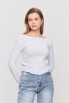 Bluz-Yanları Büzgülü Bluz 3027 Ekru -rulem