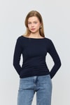 Bluz-Yanları Büzgülü Bluz 3027 Laci -rulem