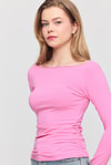 Bluz-Yanları Büzgülü Bluz 3027 Pembe -rulem