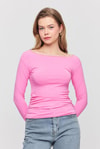 Bluz-Yanları Büzgülü Bluz 3027 Pembe -rulem