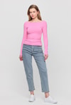 Bluz-Yanları Büzgülü Bluz 3027 Pembe -rulem