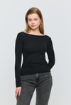 Bluz-Yanları Büzgülü Bluz 3027 Siyah -rulem