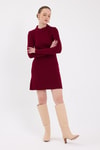 Bordo Balıkçı Yaka Triko Mini Elbise 1907