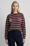 Bordo Baskılı Bisiklet Yaka Bluz 8223