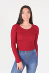 Bordo Bisiklet Yaka Bluz 1011