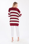 Bordo Bisiklet Yaka Çizgili Tunik 5380
