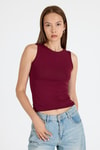 Bordo  Bisiklet Yaka Kolsuz Slim Fit Atlet 1663