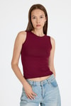 Bordo  Bisiklet Yaka Kolsuz Slim Fit Atlet 1663