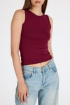 Bordo  Bisiklet Yaka Kolsuz Slim Fit Atlet 1663