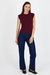 Bordo Bisiklet Yaka Pamuklu Slim Fit Tişört 3050