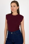 Bordo Bisiklet Yaka Pamuklu Slim Fit Tişört 3050