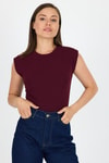 Bordo Bisiklet Yaka Pamuklu Slim Fit Tişört 3050