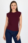 Bordo Bisiklet Yaka Pamuklu Slim Fit Tişört 3050
