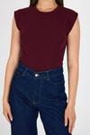 Bordo Bisiklet Yaka Pamuklu Slim Fit Tişört 3050