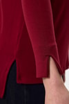 Bordo Bisiklet Yaka Yan Yırtmaçlı Tunik 8229A