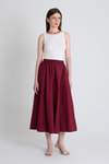 Bordo Cep Detay Mevlana Midi Etek 3950