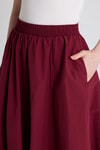 Bordo Cep Detay Mevlana Midi Etek 3950