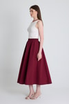 Bordo Cep Detay Mevlana Midi Etek 3950