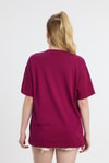 Bordo Çiçek Nakışlı Tişört 2150-21M