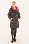 Bordo Çift Renkli Oversize Mont 0021-1