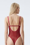 Bordo Dantel Detaylı Bodysuit 651