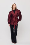 Bordo Desenli Balon Kol Ceket 2848
