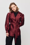 Bordo Desenli Balon Kol Ceket 2848