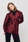 Bordo Desenli Balon Kol Ceket 2848