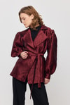 Bordo Desenli Balon Kol Ceket 2848